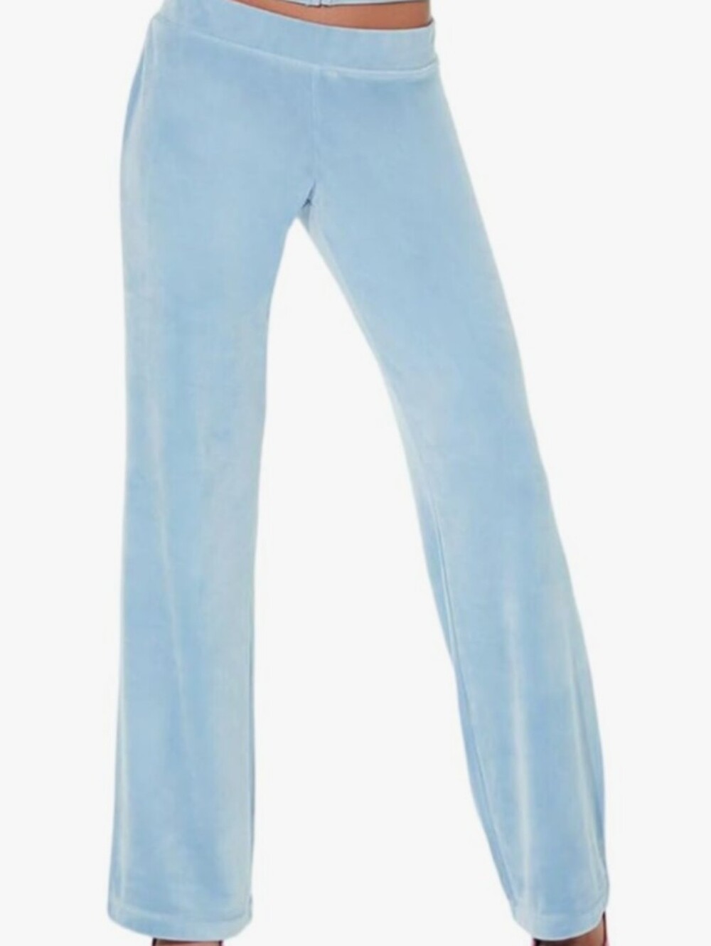 Love 83  Light Blue Velour Track Pants